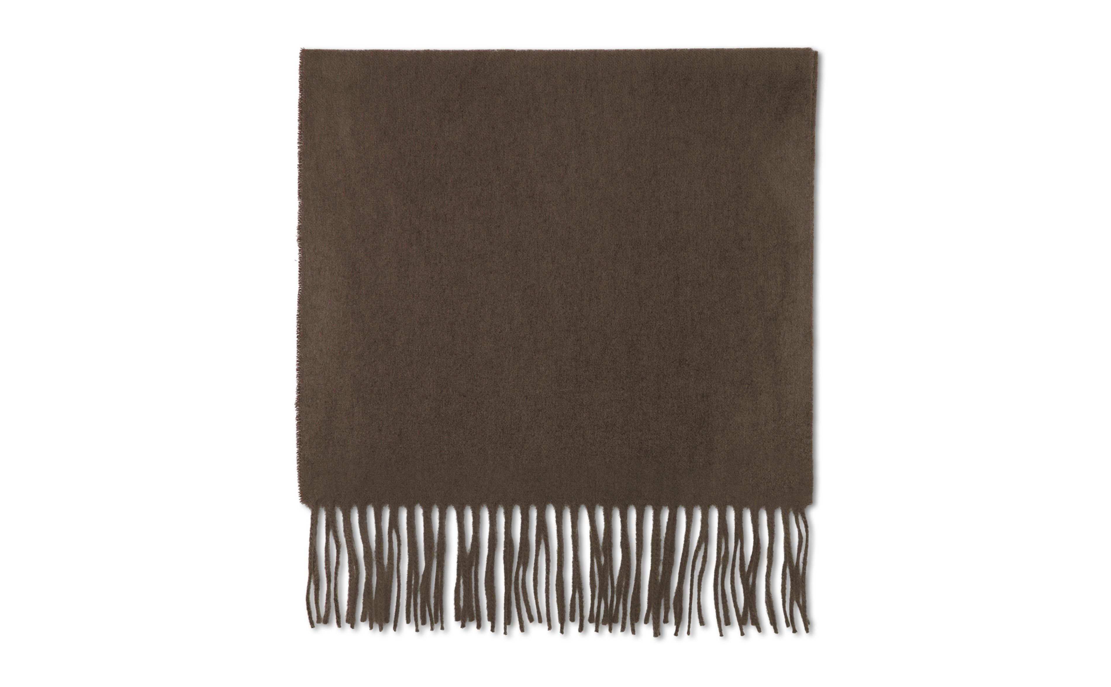 Designer Brown Cashmere Scarf - Image Side View