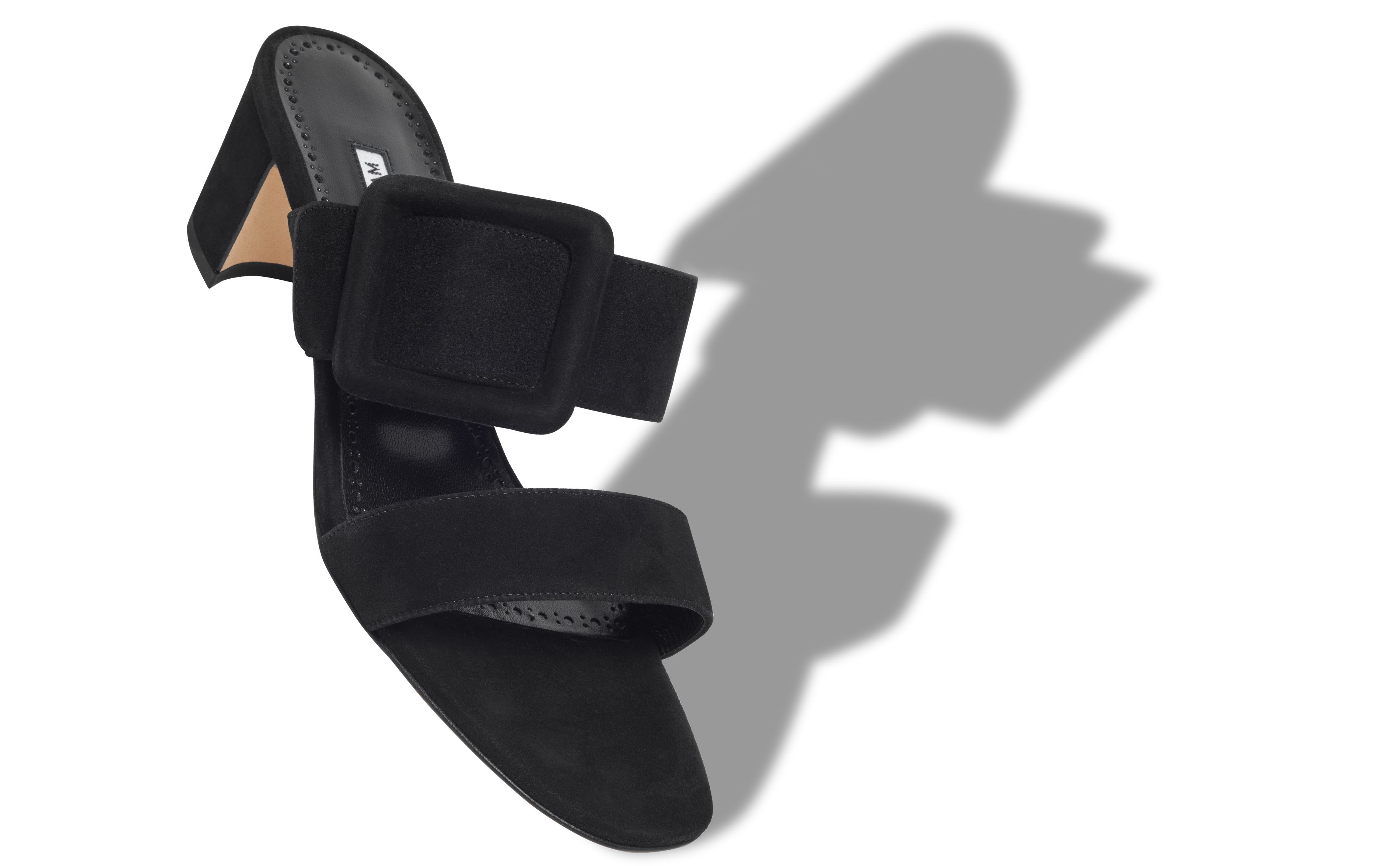 Designer Black Suede Mules - Image small_image