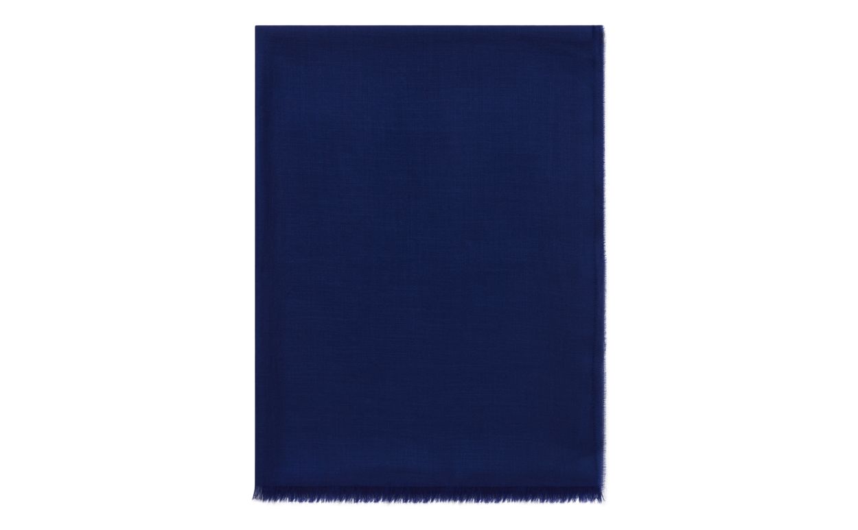 Designer Cobalt Blue Superfine Cashmere Scarf - Image thumbnail