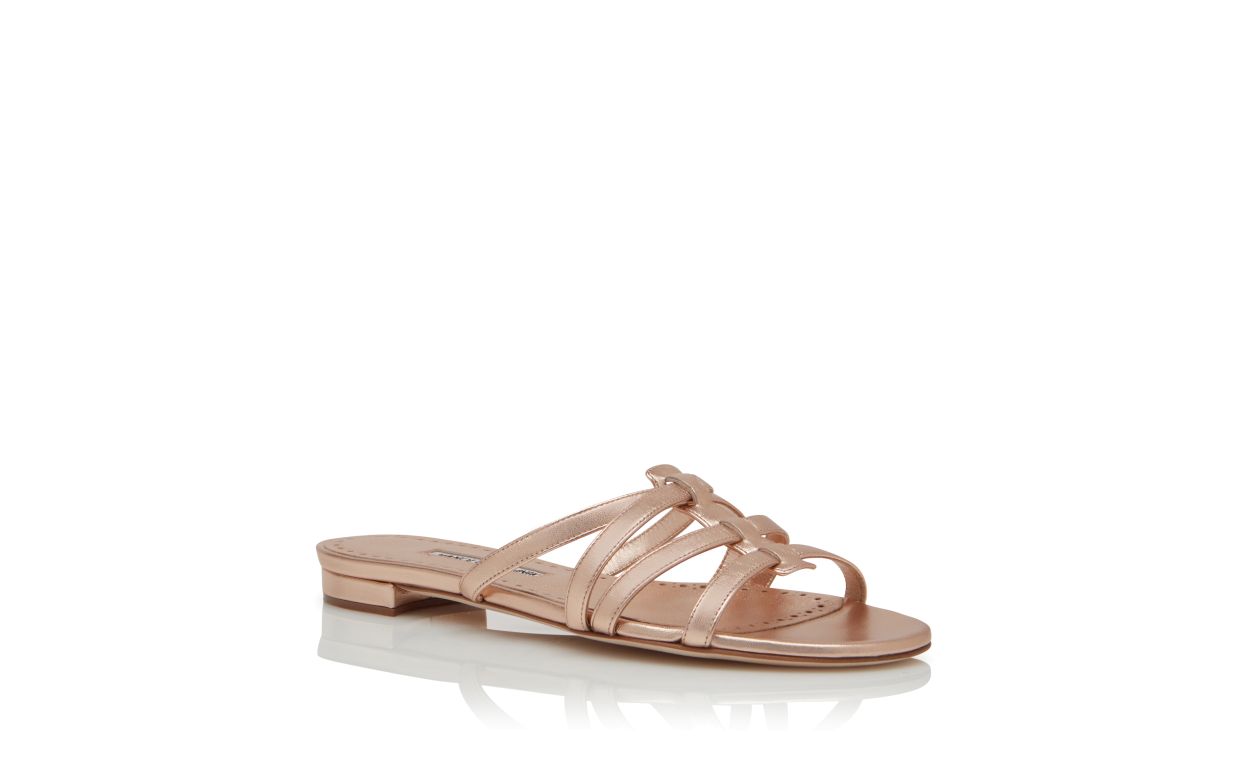 Designer Copper Nappa Leather Sandals - Image Upsell