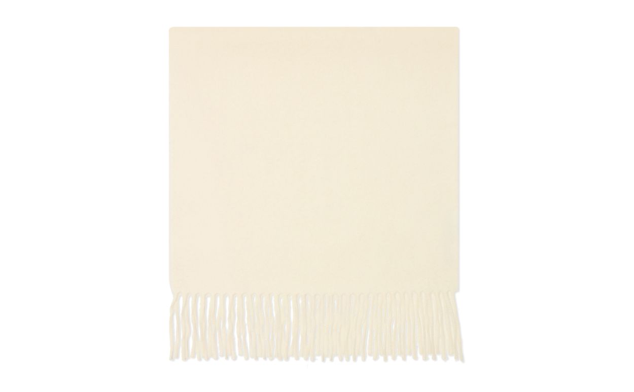 Designer Cream Cashmere Scarf - Image thumbnail