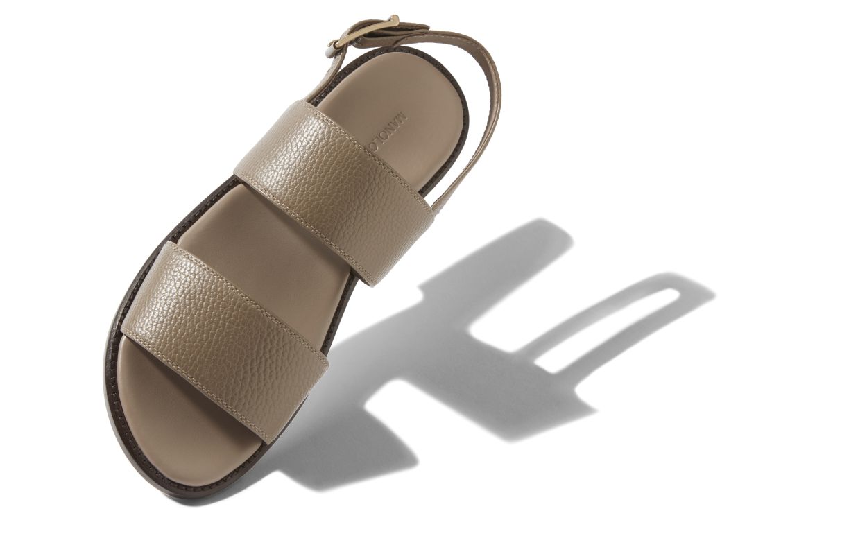 Designer Brown Calf Leather Sandals - Image Main