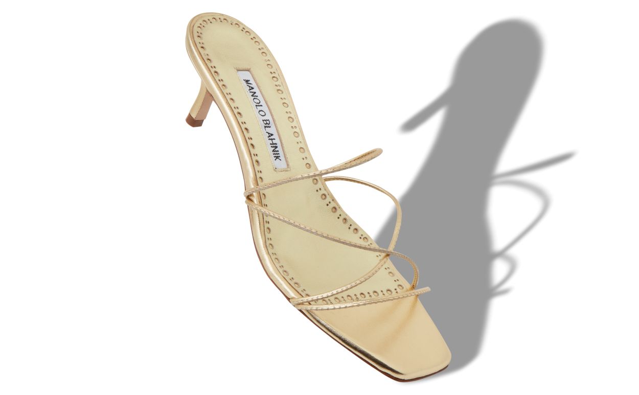 Gold open toe mules on sale