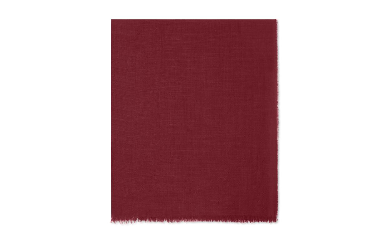 Designer Dark Red Superfine Cashmere Scarf - Image thumbnail