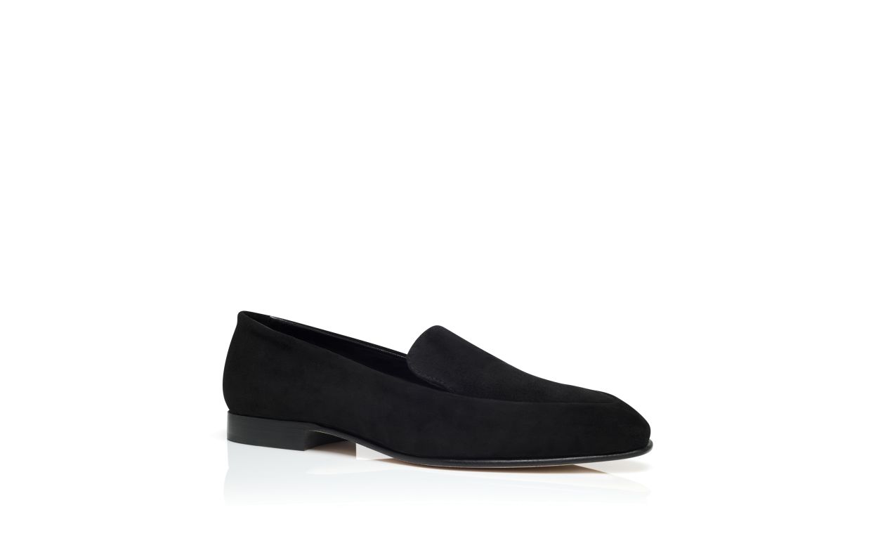 Designer Black Suede Loafers - Image Upsell