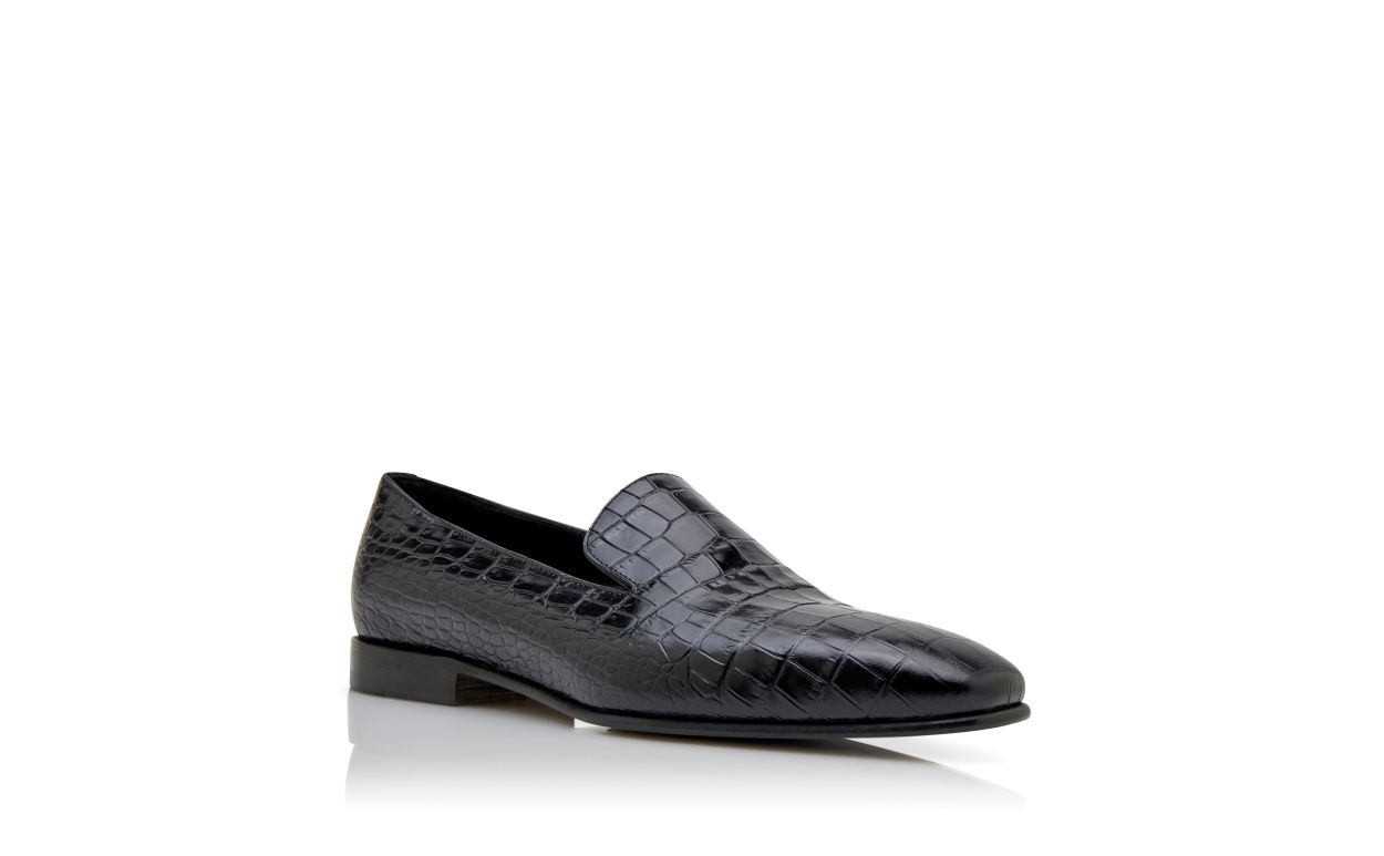 Designer Black Calf Leather Loafers - Image Upsell