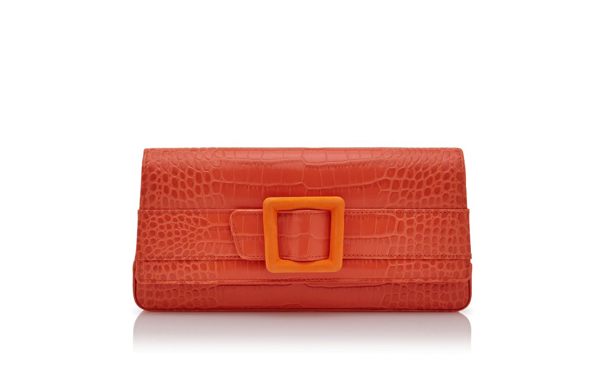 Orange red clutch bag hot sale