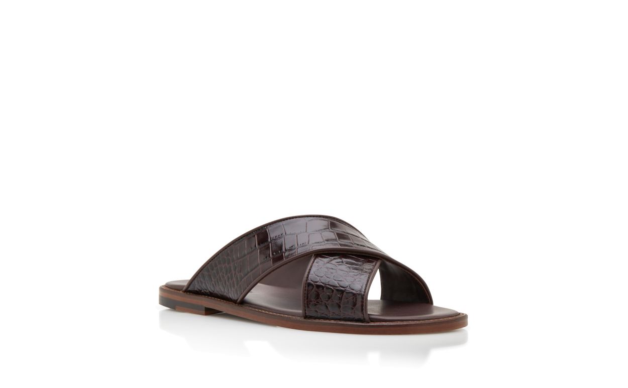 Designer Dark Brown Calf Leather Sandals  - Image Upsell