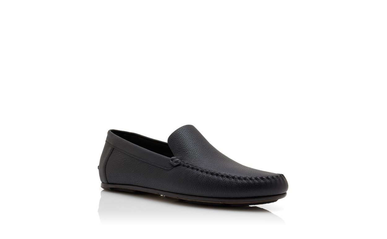 Designer Black Calf Leather Slippers - Image Upsell