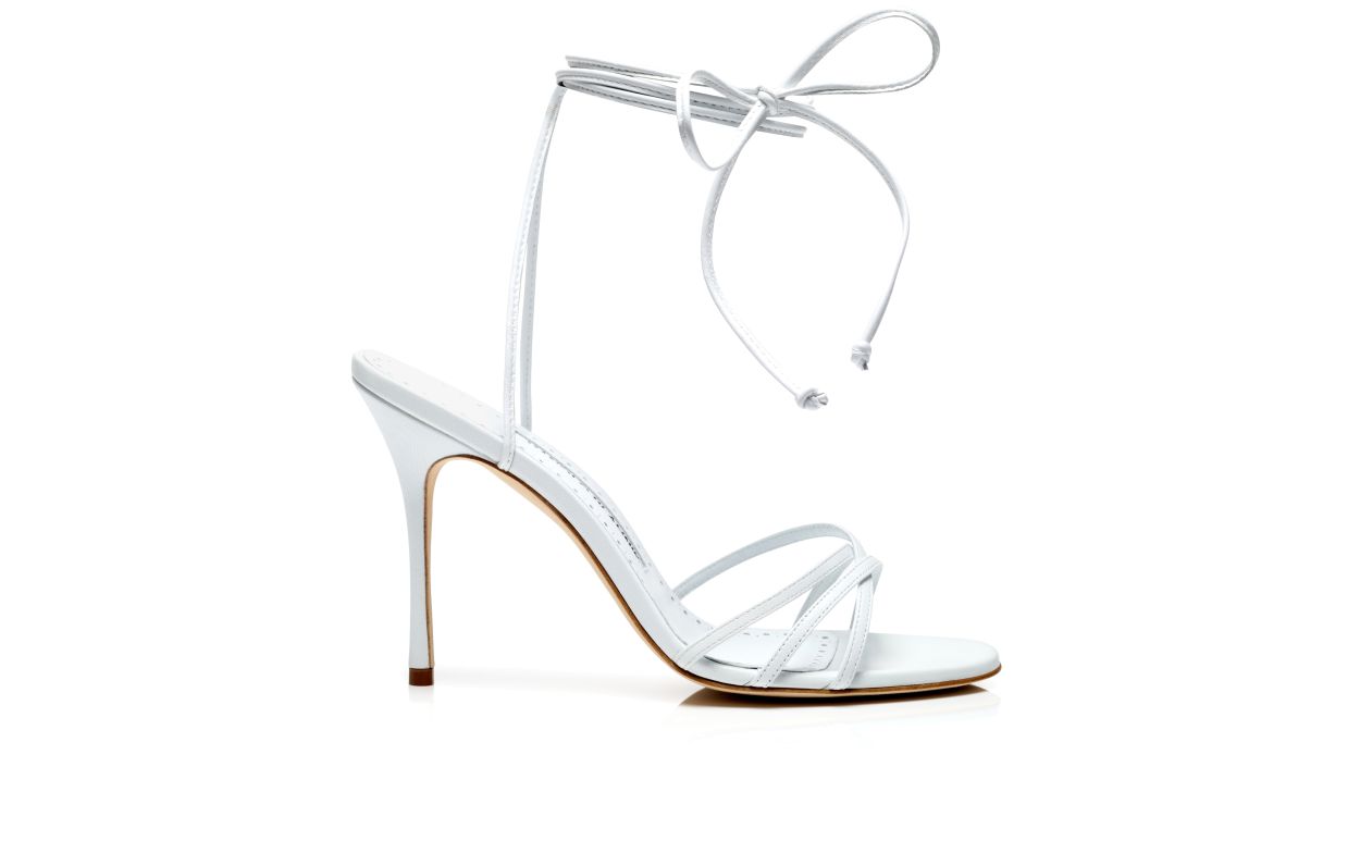 Manolo blahnik sales white sandals
