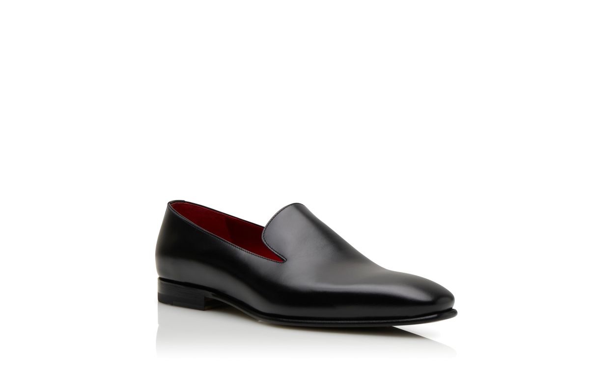 Designer Black Calf Leather Loafers - Image Upsell