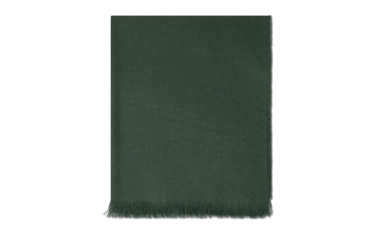 Designer Dark Green Fine Cashmere Scarf - Image Upsell