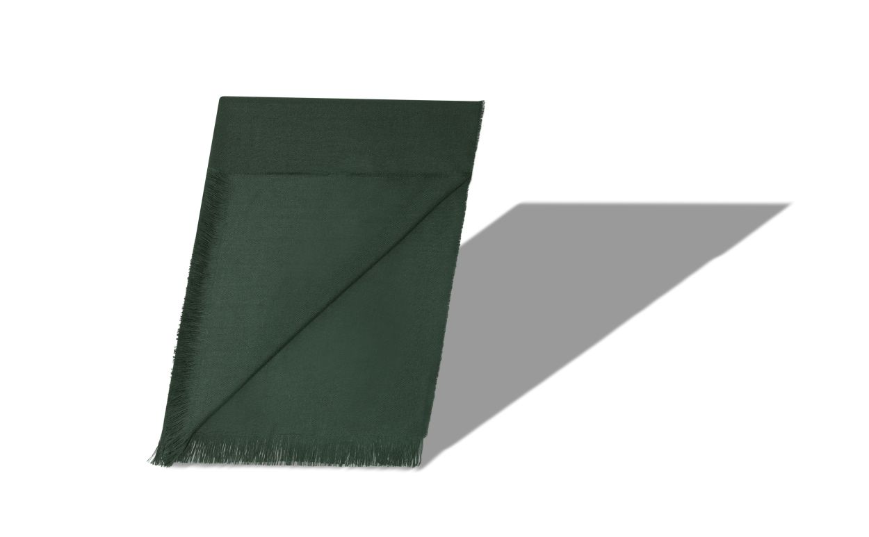 Designer Dark Green Fine Cashmere Scarf - Image Main