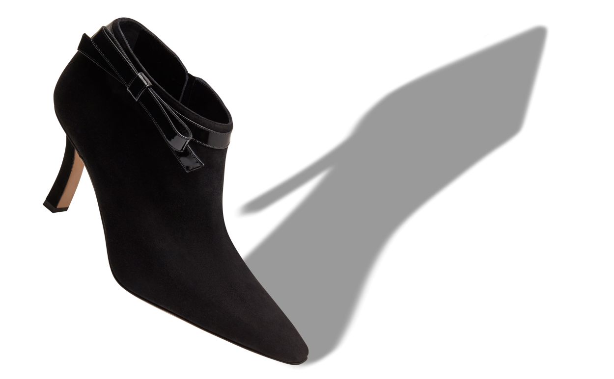 Designer Black Suede Bow Detail Boots - Image small_image