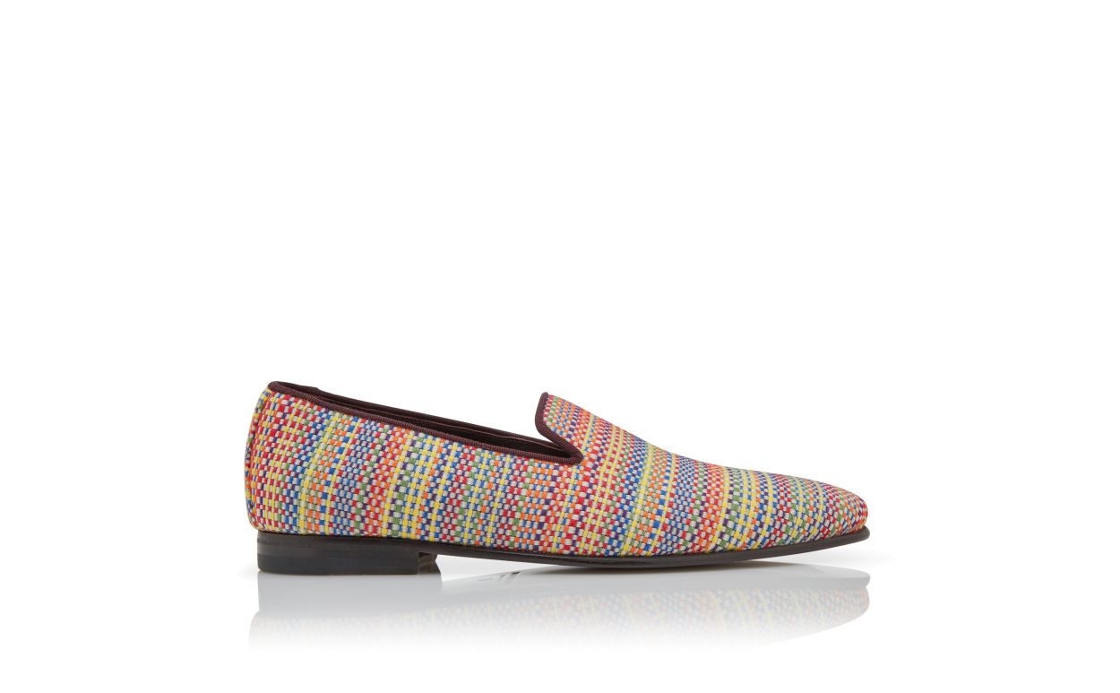 Designer Multicoloured Cotton Embroidered Loafers  - Image thumbnail