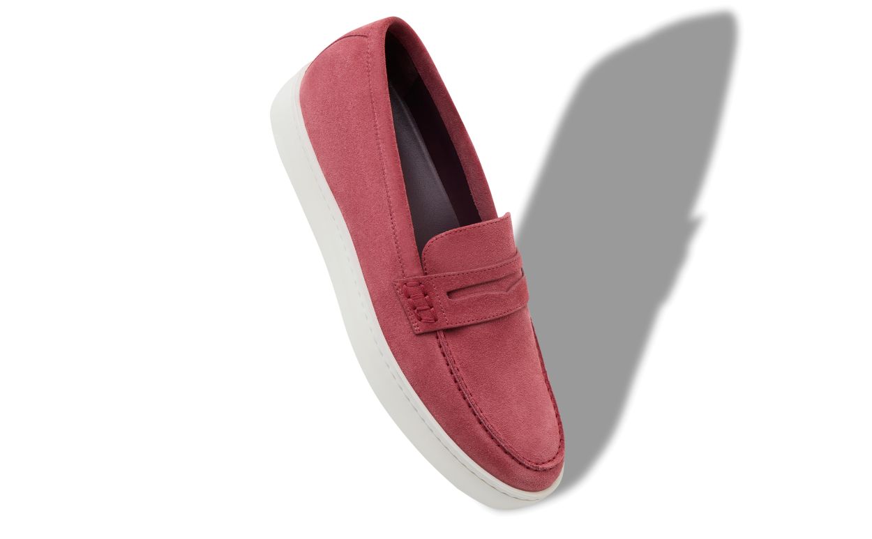 Designer Pink Suede Slip On Loafers - Image Main