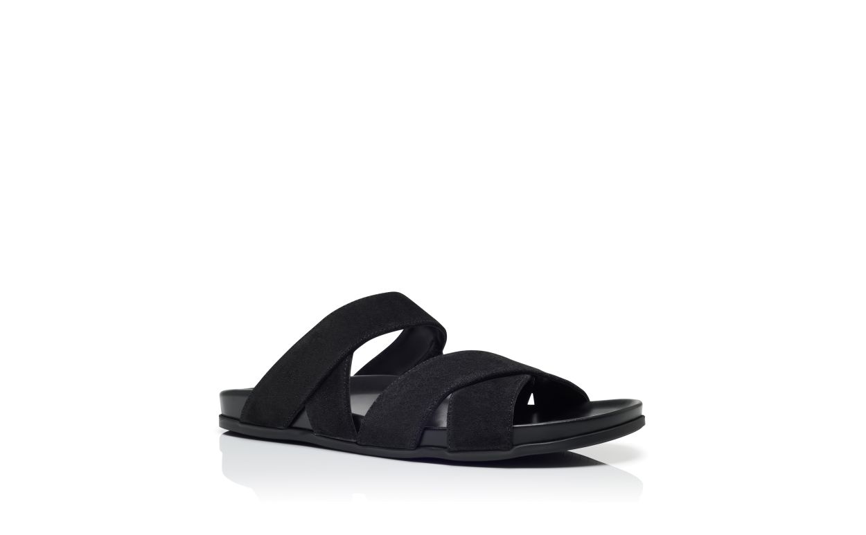 Designer Black Suede Sandals - Image Upsell