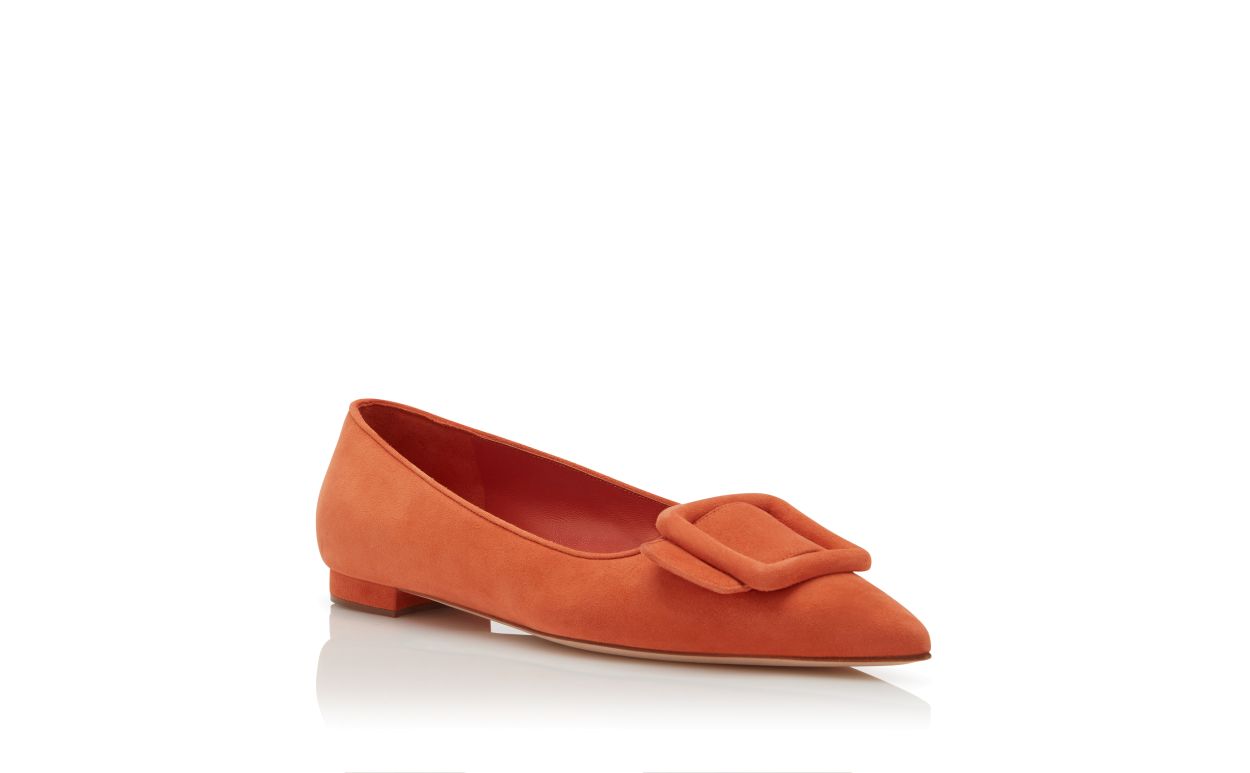 Orange suede pumps deals
