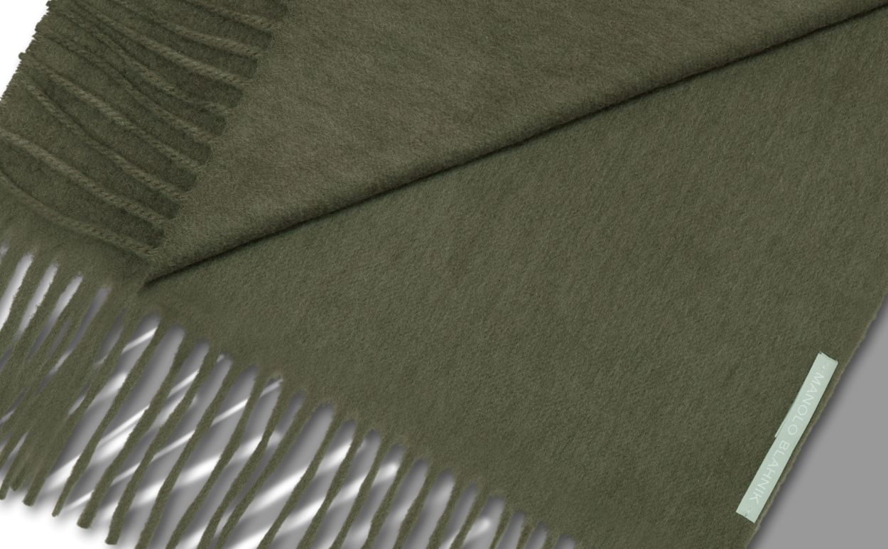 Designer Khaki Cashmere Scarf - Image 