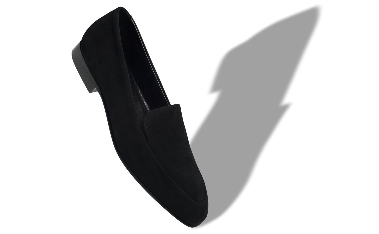 Designer Black Suede Loafers - Image thumbnail