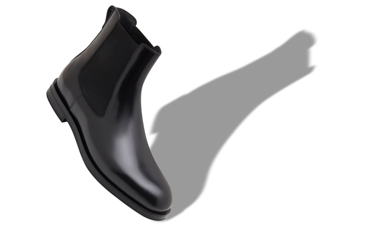 Designer Black Calf Leather Ankle Boots - Image small_image