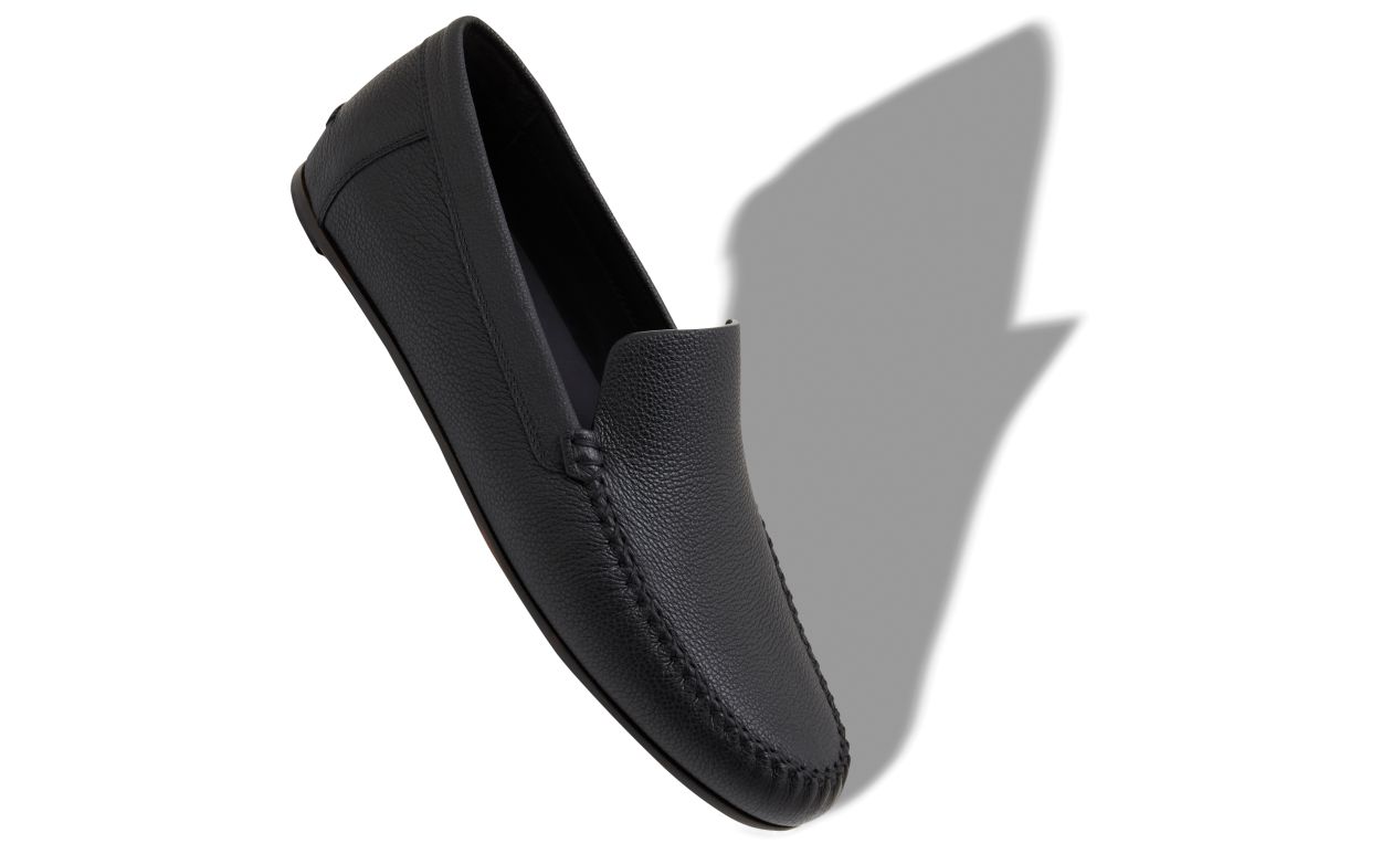 Designer Black Calf Leather Slippers - Image small_image