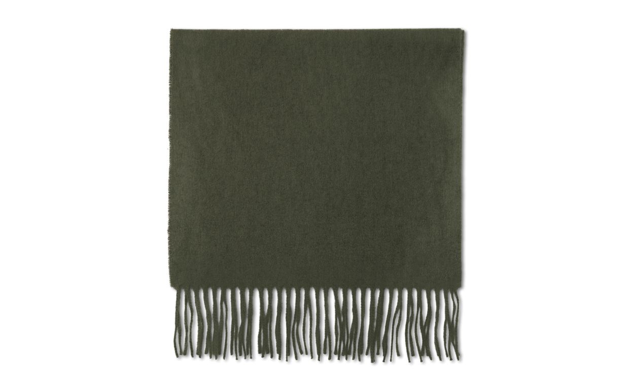 Designer Khaki Cashmere Scarf - Image thumbnail