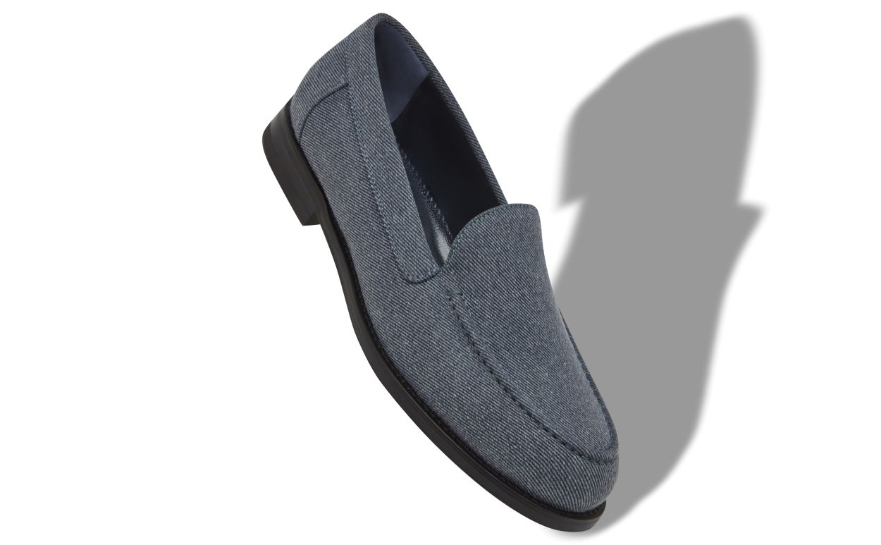 Designer Blue Denim Loafers - Image Main