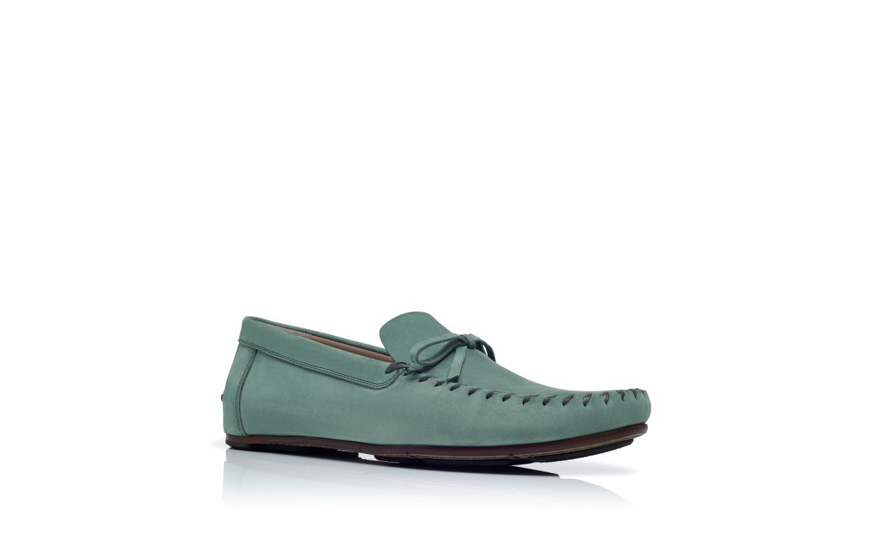 Designer Dark Green Calf Leather Slippers - Image Upsell