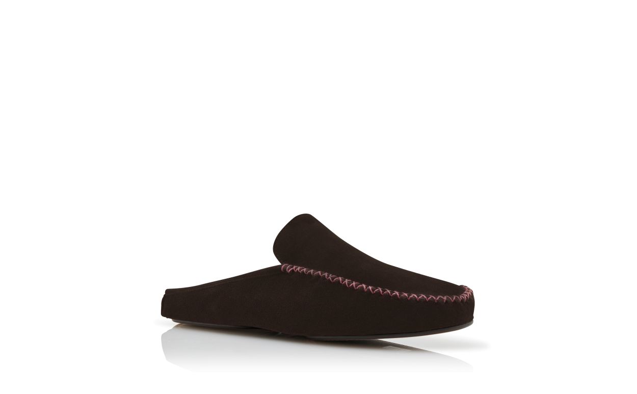 Designer Dark Brown Suede Slippers - Image Upsell