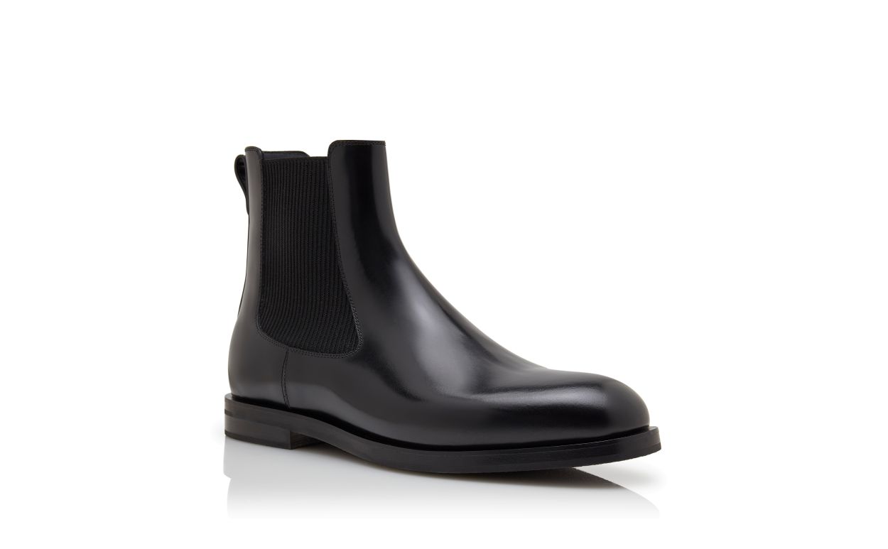 Designer Black Calf Leather Ankle Boots - Image Upsell