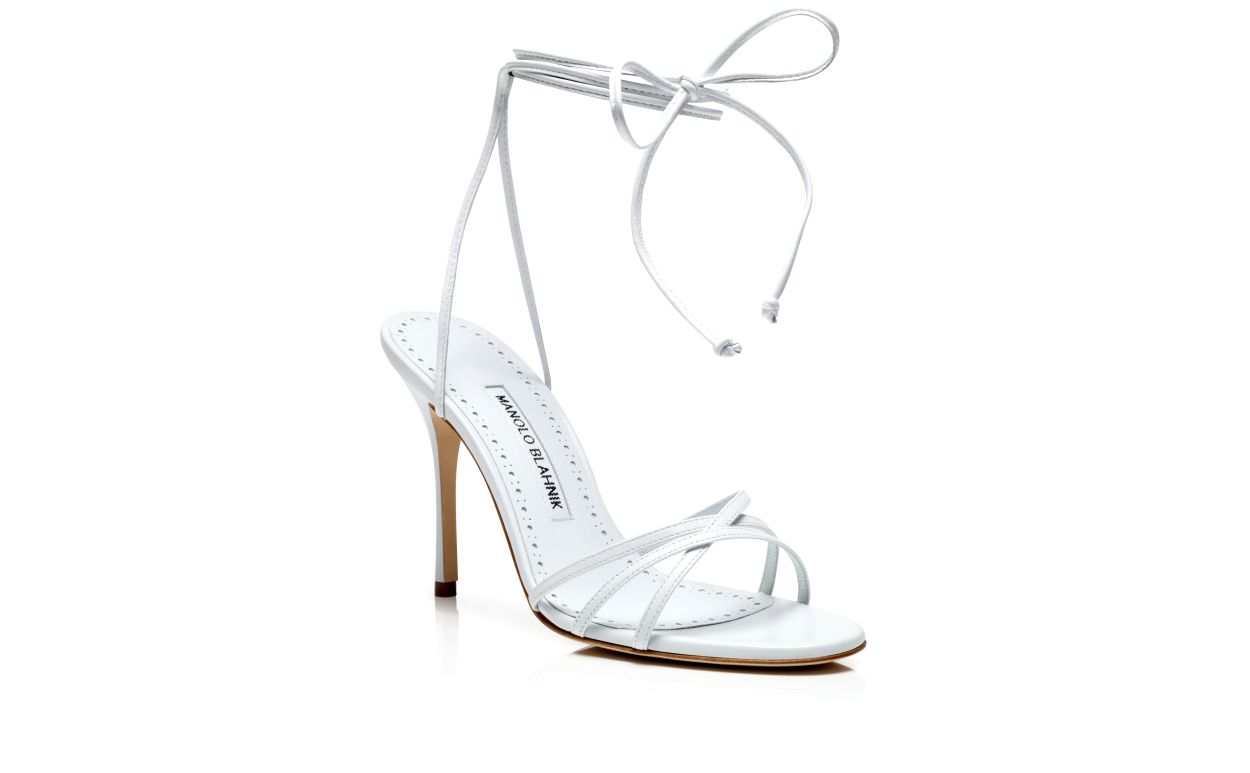 Designer White Nappa Leather Sandals - Image Upsell
