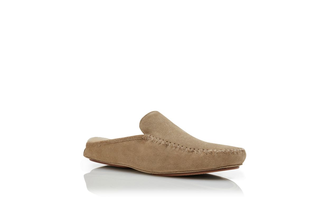 Designer Dark Beige Suede Slippers - Image Upsell