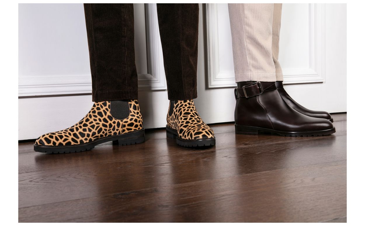 Designer Dark Brown Calf Leather Ankle Boots - Image 