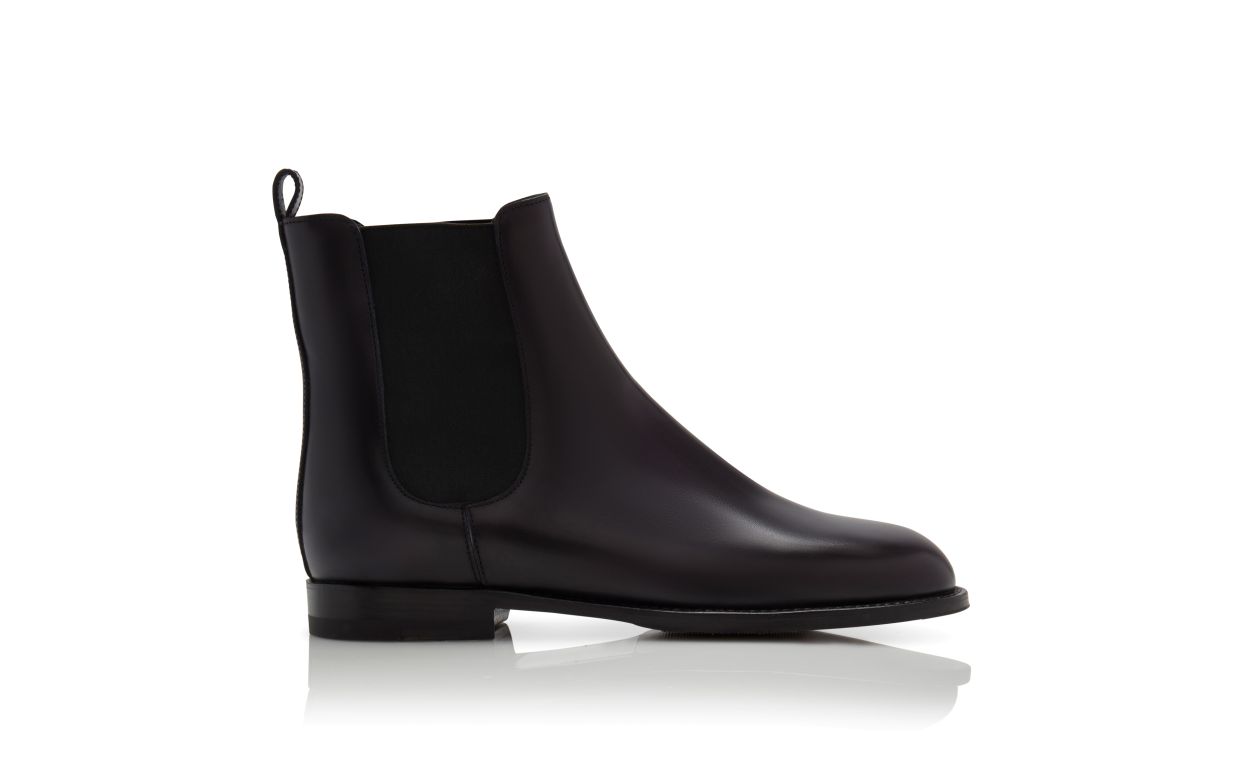 Designer Black Calf Leather Chelsea Boots - Image thumbnail