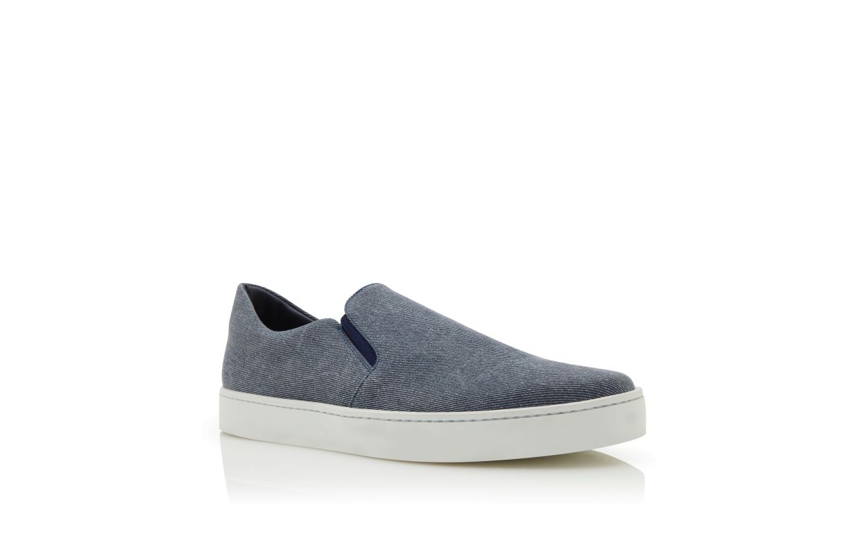 Designer Blue Denim Slip-On Sneakers  - Image Upsell