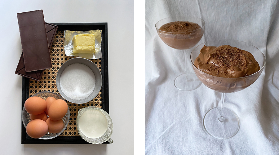 Ingredients for chocolate mousse