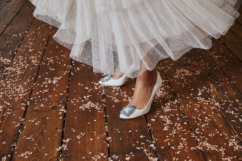 Bridal slippers fluffy wedding day sliders – Satin & Sox