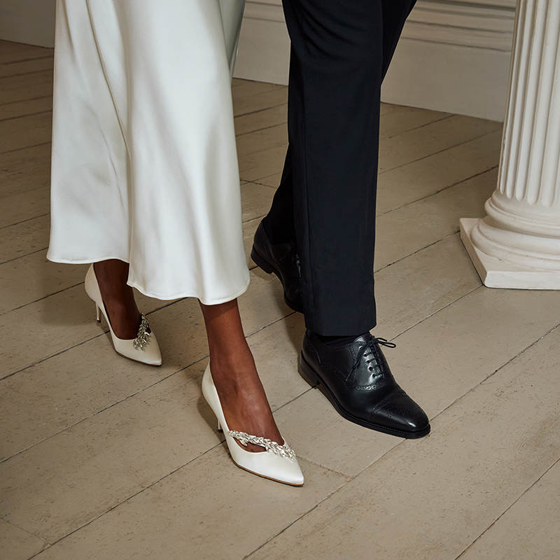 HANGISI | Black Satin Jewel Buckle Pumps | Manolo Blahnik